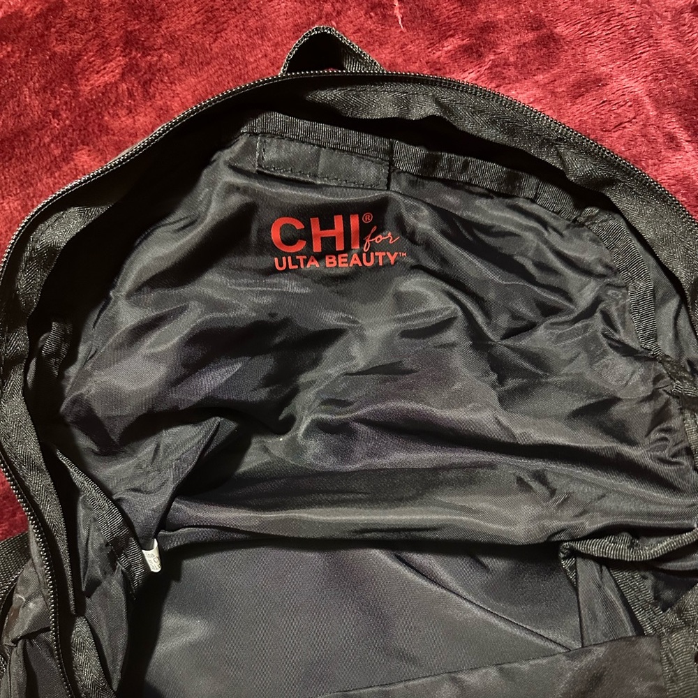 CHI for Ulta Beauty Black Mini BackPack Bag Zip Up Lightweight Polyester